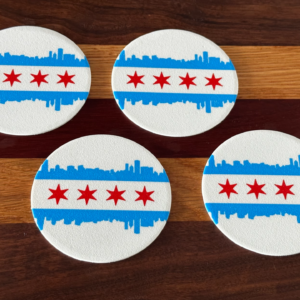 Chicago Skyline Flag Coasters