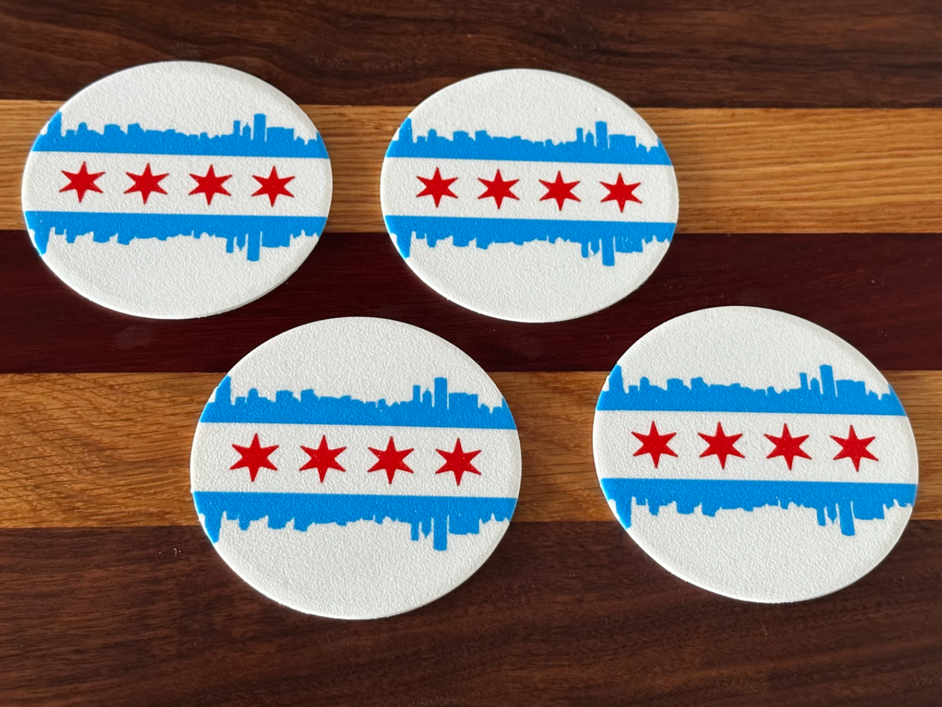 Chicago Skyline Flag Coasters