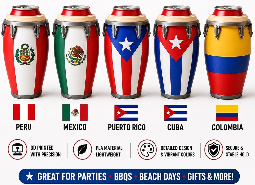 Conga 12 oz Can Holder – 3D Printed Beverage Holder