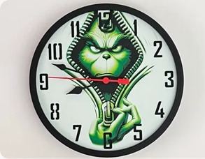 Grinch Zipper Wall Clock